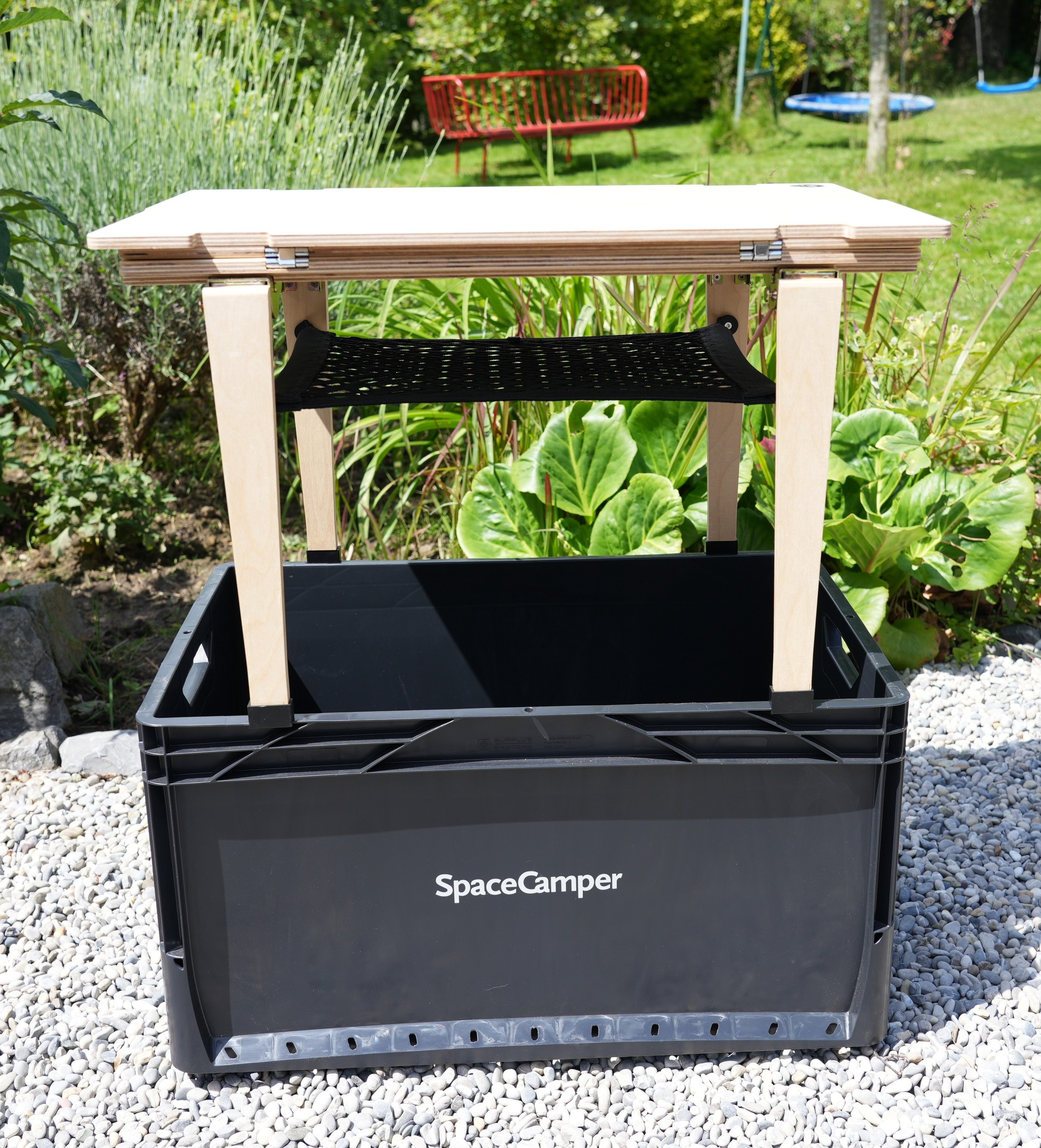 FuxiGami Klapptisch mit Adapter für Standard-Eurobox - SpaceCamper Box