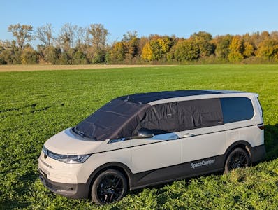 SpaceCamper Window covers for VW T7 New Multivan - Full set for front windows, sliding doors and panoramic roof