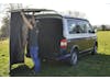 The tailgate tent can be used quite flexibly only half or as an all-round privacy screen.