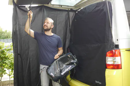 SpaceCamper hot water set "WaschBernd" - water backpack with universal adapter for hemispherical diffusers