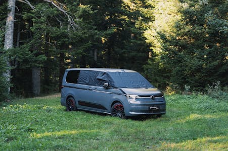 SpaceCamper Window covers for VW T7 New Multivan - Full set for front windows, sliding doors and panoramic roof